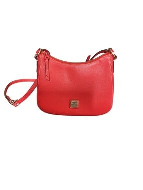 Dooney & Bourke Red Leather Crossbody Saddle Bag